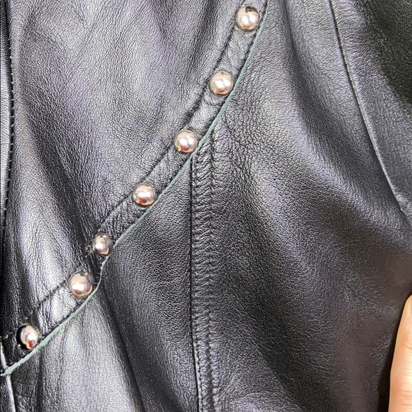 HP ✨ BCBGMaxAzria I Leather Studded Moto Jacket - Picture 4 of 15